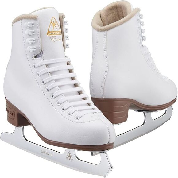 Jackson Ultima Excel Women's Figure Ice Skates, White, Womens's Size 7 (M Width) - Picture 1 of 4